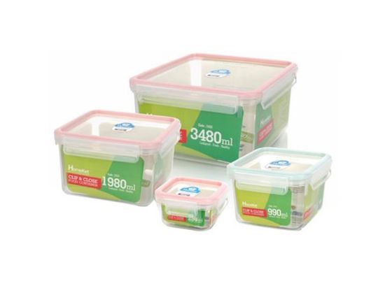 تصویر سرویس ظروف فریزری ۸ پارچه مربع کوتاه  هوم کت